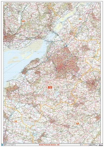 Karte von Bristol Postleitzahlen, Postleitzahlen Sektorkarte von Bristol - Bild 1 von 6