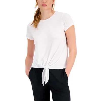 Camiseta para mujer ID Ideology nudo atado frontal blanca 2XL XXL Foto 1 de 2