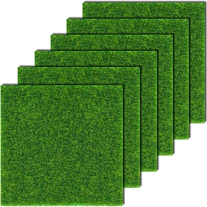 6 Pack Fairy Garden Grass 6 X 6 Inches Miniature Artificial Craft Grass for Doll - Picture 1 of 12