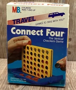 Vintage 1986 Milton Bradley Travel Connect Four Complete With Box - Picture 1 of 10