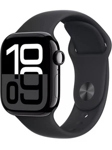 Apple Watch Series 10 42mm GPS Jet Black w/ M/L Black Sport Band MWWF3LW/A - Picture 1 of 3