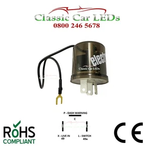 12V ELECTRONIC INDICATOR FLASHER RELAY CLASSIC CAR WITH OE CLICK X L P FL5 3 PIN - Picture 1 of 3
