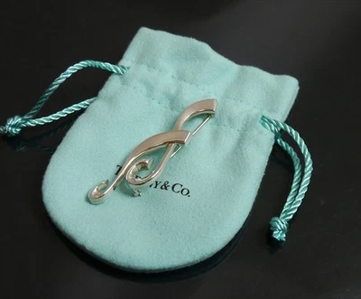 Autentica spilla Tiffany & Co. spartito musicale in argento sterling #4635 - Immagine 1 di 4