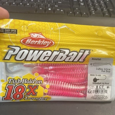 Berkley Power 3,25” Bonefish Pink Shad paquete de 8 unidades Foto 1 de 4
