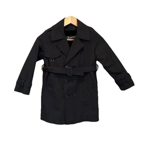 Rothschild Vintage Raincoat Overcoat Trench Coat Black Girls Size 6 New NWT - Picture 1 of 12