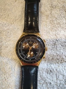 Swatch Irony Chrono YCG401 (2002) James Bond 007 Goldfinger 4 Jewels Swiss Watch - Picture 1 of 10
