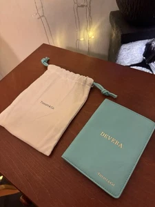 Tiffany & Co. Porta Carte di Credito in Pelle Porta Passaporto Tiffany Blu Made in Italy - Foto 1 di 11