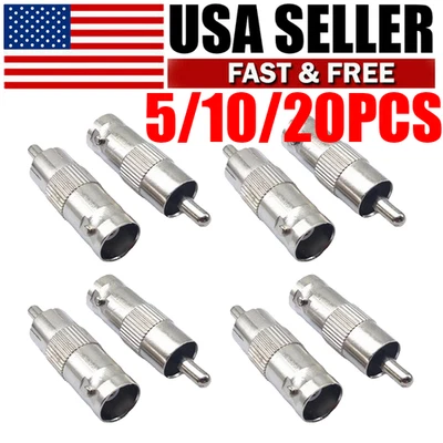 For CCTV Camera BNC Female to RCA Male Coax Connector Adapter Converter 5-20Pcs - Image 1 of 4