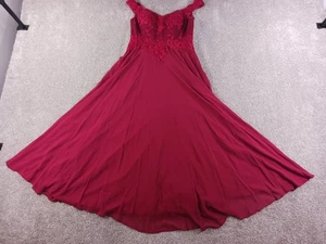Cinderella Divine Womens Prom Formal Dress Large Red Applique Maxi Sleeveless - Picture 1 of 14