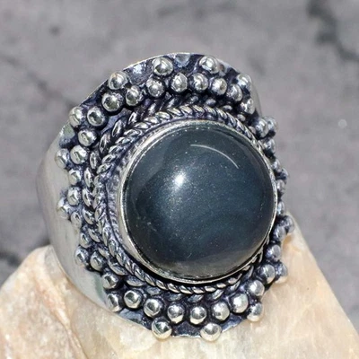 Hot Deal черный оникс 925 серебро покрытием кольцо США 7 ручной работы подарок JW - Изображение 1 из 3