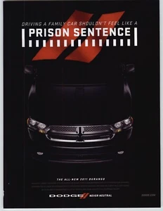 2011 Black Dodge Durango SUV Front Angle Photo Vintage Magazine Car Print Ad - Picture 1 of 4