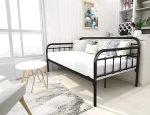 Steel Slat Daybed Frame/No Box Spring Needed/Durable and Strong/Twin Size/Black - Picture 1 of 5