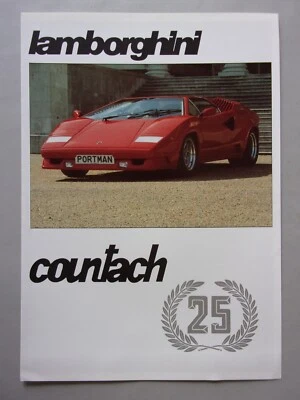 Folleto de ventas Lamborghini Countach 25 aniversario original 1989 Reino Unido MKT Foto 1 de 3