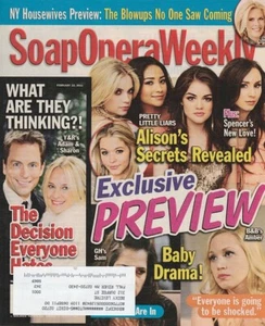 Soap Opera Weekly Feb 22, 2011 CADY MCCLAIN-SASHA PIETERSE-PRETTY LITTLE LIARS - Picture 1 of 2