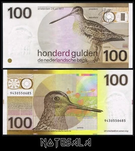 NETHERLANDS 100 GULDEN 1977 Pick-97 XF+ to AUNC Snipe S/N 9430550685 - Bild 1 von 1