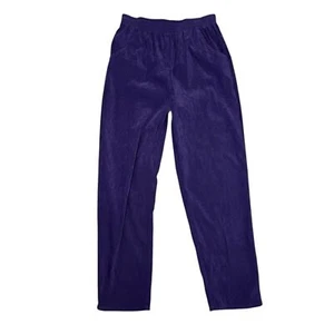 Vintage Y2K Cascade Blue High Rise Tapered Faux Suede Pull-On Pants Purple PM - Bild 1 von 3