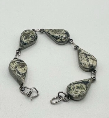 双面石手链玛瑙大理石纹黑色白色 — 第 1/4 张图片