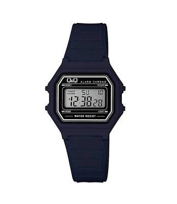 Classic Resin Band Alarm Chronograph LCD Digital Watch Navy Q&Q by Citizen - Image 1 of 3