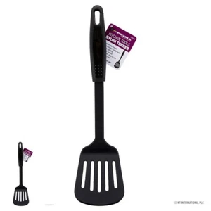 Slotted Turner Black Nylon Non Stick Spatula Heat Resistant Flipper Cooking Tool - Picture 1 of 1