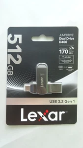 Lexar 512GB JumpDrive Dual Drive D400 USB 3.2 Gen 1 Type-C & Type-A Flash Drive - Afbeelding 1 van 3