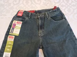 NWT Wrangler Relaxed Adjust To Fit Waist Boot Leg Medium Wash Jeans Sz 16 husky - Picture 1 of 4