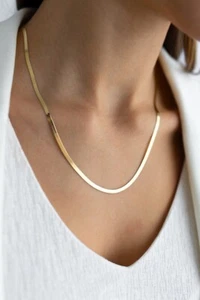 Herringbone 14k (585) Massivgold Kette, hochglanzpoliert - Bild 1 von 6