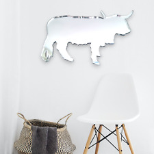 Highland Kuh / Bull Form Acryl Spiegel, Viele Größen, Farben & Gravur