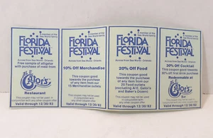 Vintage 1982 Sea World Florida Festival AL E. Gator's unbenutzte Coupons x4 unbenutzt - Bild 1 von 4
