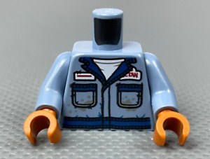 LEGO Minifigure Sand Blue Torso Coveralls Dirty Pockets Mechanic Wrenches Welder