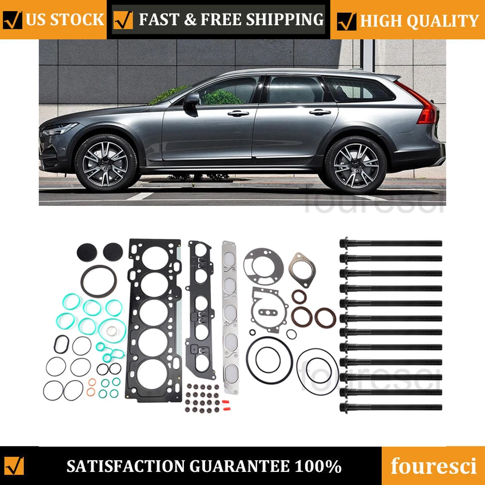 Juego de juntas de culata de motor con pernos para Volvo S40 S60 C30 C70 V50 V60 HS54547 EE. UU. Foto 1 de 4