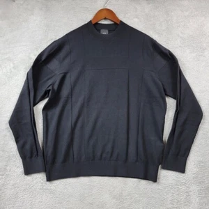 Armani Exchange Sweater Mens Large Black Crewneck Jacquard Workmanship - Picture 1 of 10