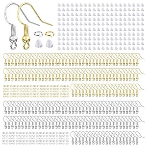 Ganci per Orecchini Ipoallergenici, 600 Pezzi Forniture per Fare Orecchini Argento e Oro - Foto 1 di 6