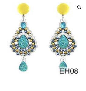 Diamond Craft Earrings—Turquoise Chandelier - Picture 1 of 3