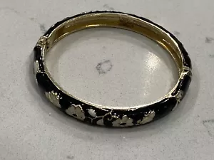 Schwarz und weiß Schmetterling Blume Emaille Gold Tn Snap Back Armband Jiu lang Xing - Bild 1 von 6