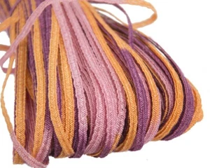 Pink Orange Braid Trim Abaca Hemp Straw Woven Ribbon 6mm Millinery Hats Crafts - Picture 1 of 3