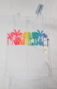 Cat & Jack Kids Girl's Small (S) (6/6X) White Beach Sleeveless Tank Top - Picture 1 of 12