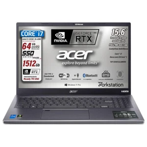 Notebook Acer Core i7-1355U 10 Core RAM 64GB SSD 1,5TB RTX 2050 Finger Retro - Foto 1 di 16