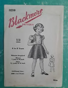 1950s Blackmore Paper Sewing Dress Pattern Vintage Girls Pinafore Dress 6- 8 yrs - Picture 1 of 2