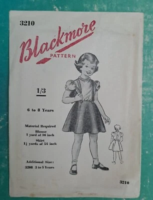 1950s Blackmore Paper Sewing Dress Pattern Vintage Girls Pinafore Dress 6- 8 yrs - Image 1 of 2