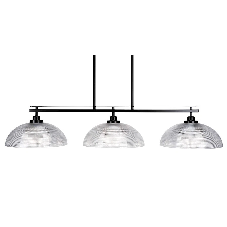 Toltec Odyssey 3 Light Island, черное и 13-дюймовое прозрачное ребристое стекло - 2636-MB-540 - Изображение 1 из 1