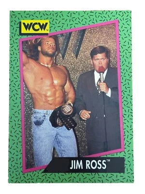 Отличное состояние: винтажная коллекционная карточка 1991 Impel WCW Jim Ross - Изображение 1 из 2