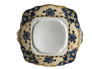 Plato de pastel floral Royal Albert Crown China Lawleys Regent Street manipulado - Imagen 1 de 6