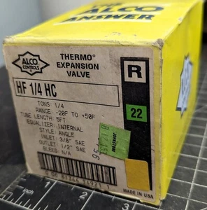 Alco / Emerson HF 1/4 HC Thermo Expansion Valve ¼ Ton 3/8 SAE ½ SAE [A6F1] #12 - Picture 1 of 6