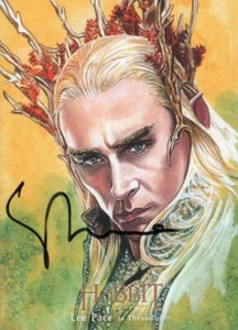 The Hobbit Desolation Of Smaug Illustrated Autograph Card Lee Pace as Thranduil - Picture 1 of 1