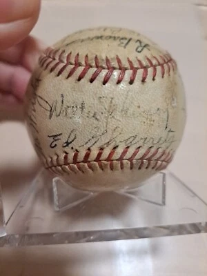 Walter Johnson Earl Averill Firmado Béisbol Certificado de Autenticidad Multi-Autografiado Equipo Indios Foto 1 de 4