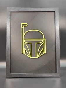 Glow-in-the-Dark Mandalorianer Helm Wandbild - Star Wars 3D Druck Geschenk - Bild 1 von 3