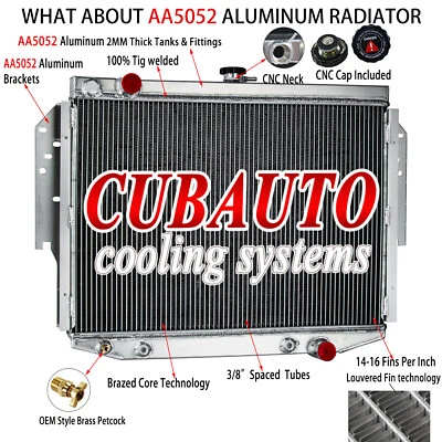 Radiador de 4 filas para Chrysler LeBaron Dodge Aspen Plymouth Gran Fury V8 1976-1989 Foto 1 de 4