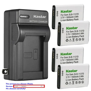 Kastar Battery AC Wall Charger for SLB-1137D 1137D Samsung i80 i85 i100 Camera - Picture 1 of 11