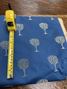 Vintage Upholstery brocade tree of life fabric; blue with gold. Reversible - Picture 1 of 6