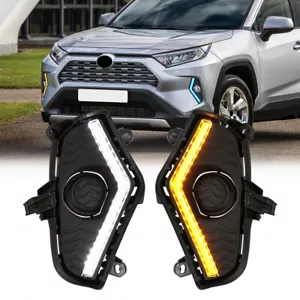 2PC For 2019-2024 Toyota RAV4 LED Daytime Running Lights DRL W/ Turn Signal Lamp - Foto 1 di 12